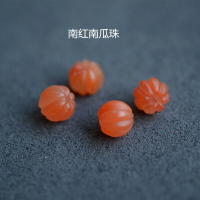 天然川料南紅冰紅櫻桃紅南紅南瓜珠隔珠DIY手鏈手串配飾配件散珠