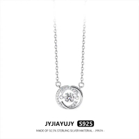 สร้อยคอโซ่ JYJIAYUJY เงินแท้ S925 ดั้งเดิม 100% 45 ซม. ในสต็อก ดีไซน์ C คู่ หัวใจเต้น คุณภาพสูง ทันส