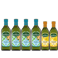 【Olitalia 奧利塔專案限定】玄米油1000mlx4瓶(+頂級芥花油750mlx2瓶-禮盒組)