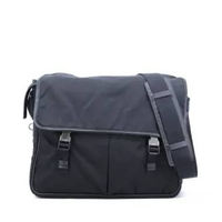 Prada Tessuto Saffiano Black Large Flap Messenger Bag I16653C