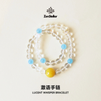 Barang Kemas Kristal, Lucent Whisper Healing Energy, Gelang Tangan Teman AI, Kristal Putih