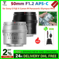 TTArtisan 50mm F1.2 Manual Focus Camera Lens APS-C for SONY E FUJI X Canon M Panasonic Olympus M43 Black and Silver Lens