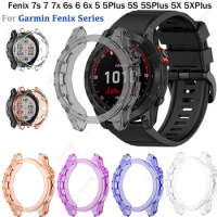 TPU Protective Case Cover for Garmin Fenix 7 7S 7X 6 6S 6X 5 5S plus Smart Watch Clear Colorful Soft Protector Cover Shell 2022