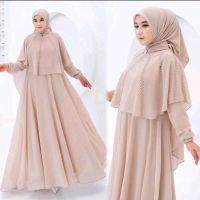 Gamis Abaya Syarah Dress Terbaru Model Payet Swaroski Gamis Ceruty Babydoll Full Puring Adem Halus T