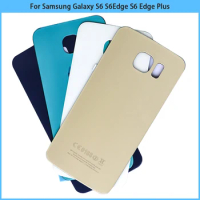 For Samsung Galaxy S6 Edge S6 Edge Plus G920 G925 G928 Glass Panel Battery Back Cover S6 Rear Door Housing Case Adhesive Replace
