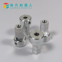 鋁合金六角聯軸器 適配麥克納姆輪 邊對邊8mm內徑4mm 新款 大扭矩
