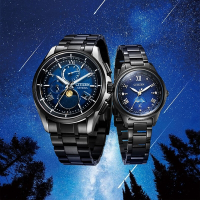 CITIZEN 星辰 星空藍 限量 鈦 光動能電波情侶手錶 對錶 送禮首選 BY1007-60L+EE1007-75L
