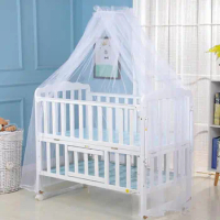 Useful White Baby Bed Mosquito Net Mesh Dome Curtain Net For Toddler Crib Cot Canopy Dropshipping Foldable Baby Bed Net