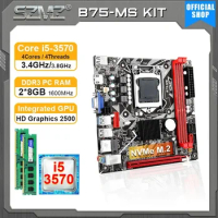 SZMZ ITX B75 MS Motherboard LGA 1155 Set with Core i5 3570 processor and 16GB Memory Kit DDR3 b75 lga1155 support 3570 3770 CPU