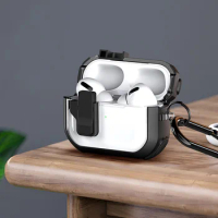 For Apple Airpods 3 Pro 2 Case Cover TPU+PC Aluminum Alloy Buckle Fall Protection Sleeve Comfortable feel