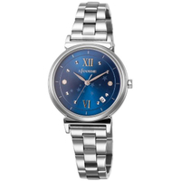 【LICORNE】力抗錶 永恆時光系列 優雅手錶(藍/銀 LT142LWNS)