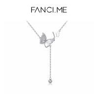 FANCIME Butterfly Necklace Women Silver Mother of Pearl Collarbone Chain Birthday Gift for Girlfrien