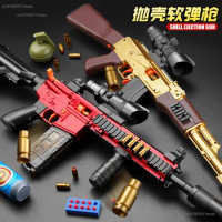 2024 New M416 Shell Ejection Soft Bullet Gun AKM Fireable Rifle Boy 98K Sniper Rifle Simulation Gun Firearm Model Children's Toy