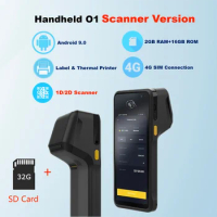 Free Shipping 2D Scanner Android Mobile PDA 4G SIM Handheld POS 2+16GB Thermal Printer NFC Reader Loyverse, Kyte, Shopify APP
