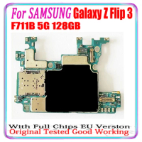 For Samsung Galaxy Z Flip 3 F711B Motherboard 128GB Mainboard Unlocked SM-F711B Logic Board EU Version 5G Version