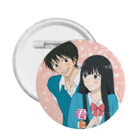 Kimi Ni Todoke Pin Back Buttons Customize Cartoon Girl Manga Brooch Badge for Clothes Pinback Birthday Gift