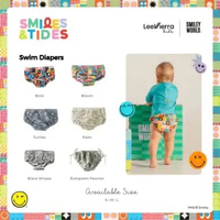 Noël Au Soleil Baby Unisex Swim Diapers, Diapers Renang Anak & Bayi M Ruffles Evergreen Peonies