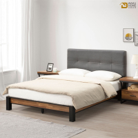 WAKUHOME瓦酷家具Ari工業風木心板6尺床頭片型雙人床(不含床墊/床頭櫃)- 寛186X深189X高108(公分)