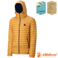 【荒野 WildLand】男款 輕時尚連帽羽絨外套(保暖係數高達700FP).夾克/0A32112 駱黃