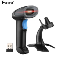 Eyoyo Wireless 1D 2D Barcode Scanner 2.4G Wireless &amp; USB Wired Cordless Rechargeable Scan for Inventory Management Hand Scanner