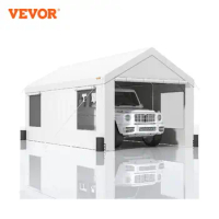 VEVOR Carport 10x20ft/12x20ft Heavy Duty Car Canopy Waterproof Garage with Roll-up Ventilated Windows &amp; Removable Sidewalls