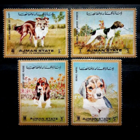 Prangko Yaman Ajman Dog Mint Set Komplit