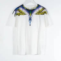 Kaos MARCELO BURLON WINGS BLUE YELLOW WHITE TSHIRT 100% ORIGINAL Size L
