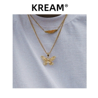 Gold plated butterfly necklace 鍍金蝴蝶項鏈男嘻哈女鎖骨鏈