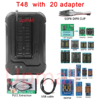 100% Original T48 [TL866-3G] CHIP Programmer + 20 Adapter IC Bios AVR EPROM MCU SPI Nor NAND Flash EMMC TESTER CLIP SOCKET