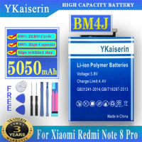 YKaiserin 100% For Xiao Mi BM4J 5050mAh Battery For Xiaomi Redmi Note 8 Pro/Note 8Pro High Quality Phone Replacement Batteries