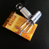 Silver Aluminum Alloy Cigarette Box Waterproof Cigarete Case Portable Mini Cigarette Holder with Keychain Mens Gift