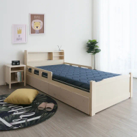 【麗得傢居】艾妮3.5尺實木床架組三件式單人床架+床墊+床頭櫃(可加購抽屜一組二個)