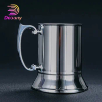 DOWNY 450ML Blue Blazer Mug Skirt-type Stainless Steel Goblet Pour Fire Cocktail Double Wall Cup Bartender Beer Bar Drinkware
