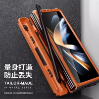 新款Fold5 手機殼 適用三星Galaxy Z Fold5 Fold4 Fold3 保護殼 帶隱形支架和筆槽 支持無線