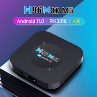 New H96MAX M5 Android 11 TV BOX WIFI6 8K Smart TV BOX RK3318 Chip 8K Andorid 11.0 Set Top Box Decoder H.265 video player