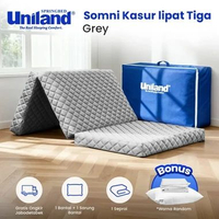 Uniland Somni Kasur Lipat Tiga Busa/ Gulung / Lantai/ Piknik [ 90 x 180 cm] Abu Muda