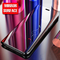 for huawei nova 5t case smart mirror view case for huawei nova5t stand phone cover on huwei nova 5 t yal-l41 shockproof coque