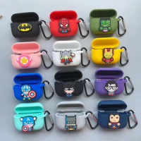 MINISO Marvel Earphone Case Cover For 2021 Apple Airpods 3 2 Pro Silicone Wireless Bluetooth Headphone Protective Case With Hook