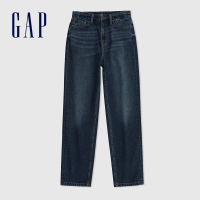 【GAP】女裝 直筒牛仔褲-深藍色(892180)