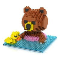 iPlay 鑽石迷你積木益智遊戲 布朗熊系列 游泳