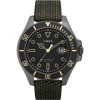 TIMEX 天美時 風格系列 紳士手錶-黑x深綠/43mm