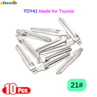 10pcs/lot NO.21 Metal TOY41R TOY41 Uncut Flip Key Blade Blank for for Old Mitsubishi for Toyota Coro