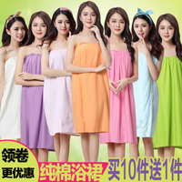 純色純棉抹胸浴裙汗蒸衣服女浴衣桑拿浴袍浴巾裹胸女汗蒸專用睡裙