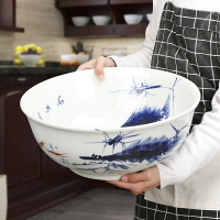 景德鎮青花瓷創意手繪魚碗超大碗湯碗面碗飯碗特大魚頭碗酒店餐具