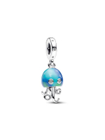 จี้ชาร์ม Silver Jellyfish sterling silver dangle with clear cubic zirconia and color changing enamel