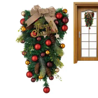 Christmas Teardrop Wreath Tree Door Hanging Christmas Love Golden Teardrop Wreath Garland For Wall Home Decoration New Year Gift