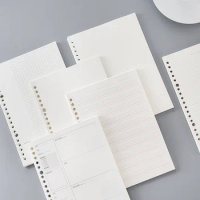 100 Sheets PP Boxed Binder Replacement Refill B5 26 Hole A5 20 Hole Grid Horizontal Line Cornell Notebook Core Loose Leaf Paper