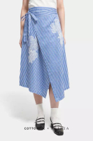 Cottonink COTTONINK X Artkea - Bawahan Rok Wanita Navy Midi Halliday