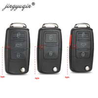 jingyuqin Uncut Blade 2/3/4 BTN Folding Flip Remote Key Fob Case Shell For VW Golf Passat Polo Jetta Touran Bora Sharan
