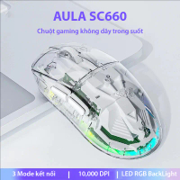 [AULA] Chuột gaming trong suốt AULA SC660 - Vỏ trong suốt và LED RGB đẹp mắt - 3 Mode kết nối - DPI 